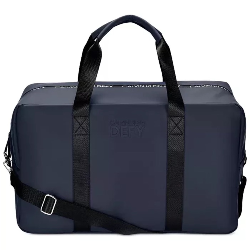Calvin Klein Defy Duffle Weekender Travel Carry-On Sport Gym Bag Navy Blue